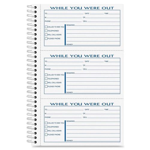 Tops phone message forms book carbonless duplicate 2-5/6 x 5 inches 300 set p... for sale