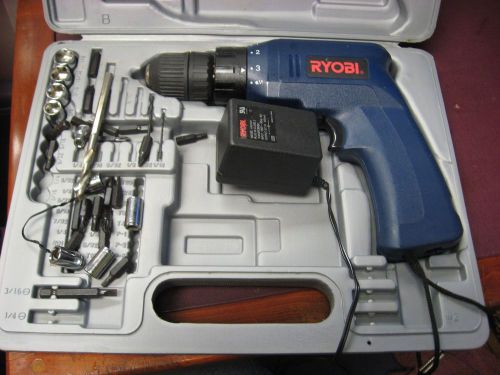 Ryobi 4.8v 3/8&#034; cd55 cordless drill-driver w/ case &amp; some bits for sale
