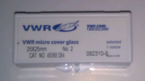 VWR Micro Cover Glass 25x25mm Cat No. 48368 084 selected 1 ounce