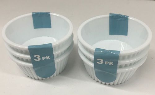 Ramekin White Plastic 4oz 3 Pack Lot of 2 (NEW)