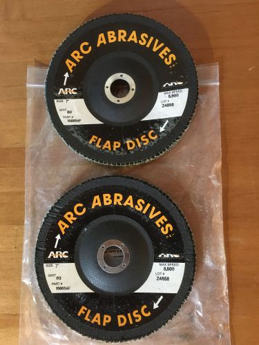ARC Abrasives 7&#034; Flap Disc 60ZA Grit 10865AF, TWO DISCS IN LOT