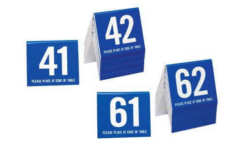 Plastic Table Numbers 41-80 Tent Style, Blue w/white number, Free shipping