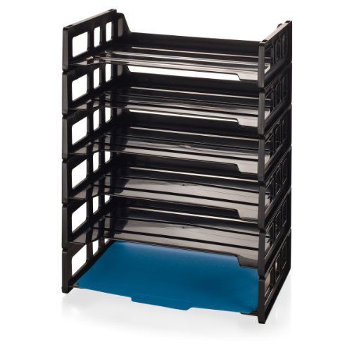 Officemate Side Load Letter Tray, Black, 6 Pack (21062)