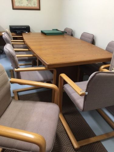 8&#039; Conference Table with 8 Chairs - Set