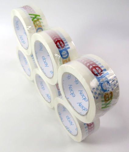 Ebay logo packing shipping tape six 6 rolls bopp 75 yards x 2&#034;  free us shipping for sale