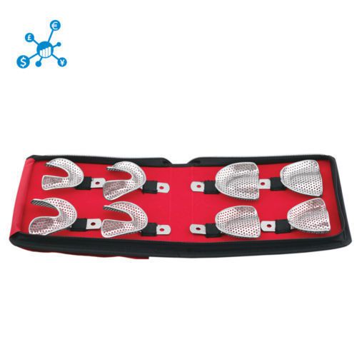 Dental instrument impression trays edentulous perforated lower 8 pcs for sale