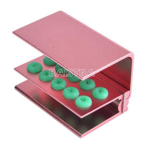CA New 5 Sets Dental Burs Holder 10 Holes with Silicon For FG RA Bur Pink