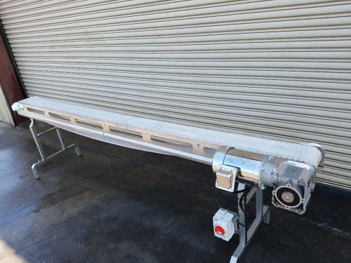 7” x 124” Long SS Food Grade Conveyor with Plastic Belt, Bottle / Food Conveying