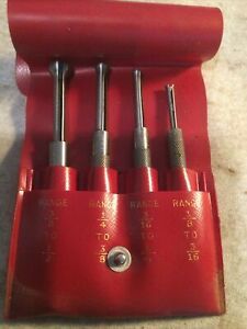 LUFKIN 78-S Set of 4 Small Hole Gauges w/ Case -Made In USA
