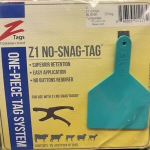 NEW BLANK TURQUOISE ZTAG Cow Blank Ear 1 piece Ear Tag (25/bag)