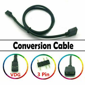 50cm 5V 3PIN RGB VDG conversion Cable Connector Socket For glgabyte Mainboard