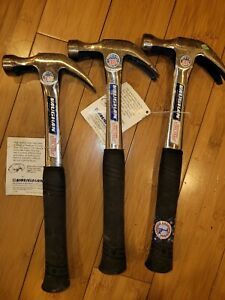 3x Lot NEW VINTAGE Vaughan R16 Hammer 16 oz Steel Eagle Curved Claw USA