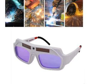 Solar Powered Auto Darkening Welding Goggles Arc Eyeglasses Welder PC Glasses