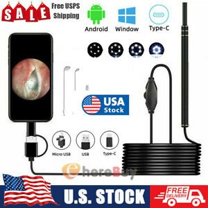 HD Ear Endoscope Otoscope LED Camera Tool Cleaning Wax Pick Cleaner Removal Kit