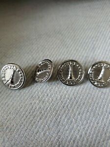Lot of 4 &#034;FD&#034; Fire Department Uniform Waterbury Button Co.Silver Toned nozzle