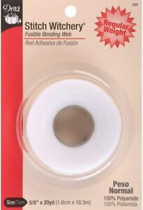 Dritz 222 STITCH WITCHERY FUSIBLE BONDING WEB 5/8-Inch X 20-Yards, White