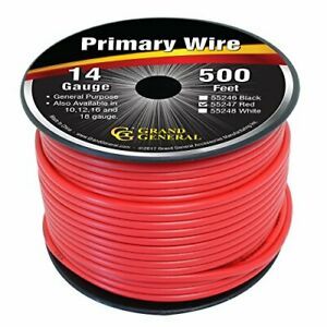 Grand General 55247 Primary Wire 500ft Roll with Spool For Trucks Automobile ...