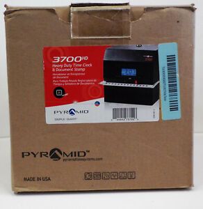PYRAMID 3700HD HEAVY DUTY TIME CLOCK &amp; DOCUMENT STAMP W KEYS &amp; MANUAL (NEW)