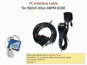 Welch Allyn ABPM 6100 PC Interface Cable - for ABPM 6100, part #6100-24 -2 Pack!