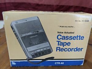 Vintage 80&#039;s Realistic CTR-82 14-1049  Cassette Tape Recorder Voice Acctuated