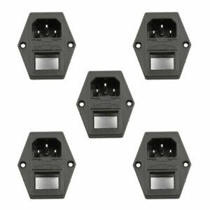 5PCS IEC320 C14 3 Pin Male Power Socket 10A 250V For Boat DIY AC-001A3