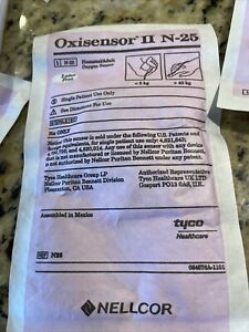 Tyco Healthcare Nellcor Oxisensor II N25 Sensor Transducer D25 17 Qty