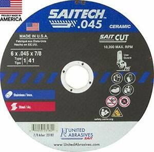 United Abrasives-SAIT 23182 Saitech High Performance Cut-Off Wheels Type 1/Ty...
