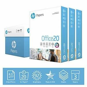 hp Printer Paper | 8.5 x 11 Paper | Office 20 lb | 3 Ream Case - 1500 Sheets | 9