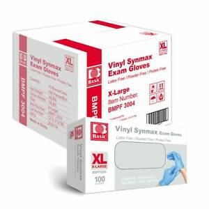 BASIC Medical Synmax Vinyl Exam Gloves - Latex-Free &amp; Powder-Free - X-Large,