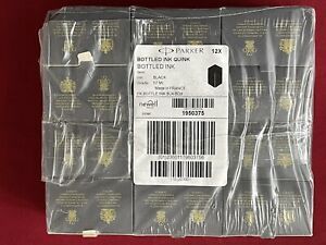 12-Pack Parker Quink Ink Bottle - Black 57ml 1950375 refill Made In France
