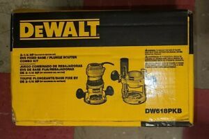 DeWALT DW618PKB 2-1/4 HP EVS Fixed Based Plunge Router Combo Kit BRAND NEW