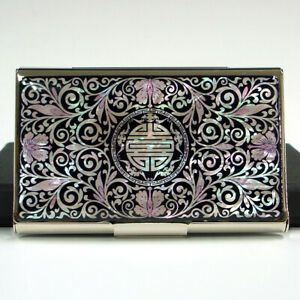 MOP Chinese Charm Design Metal Steel Business Credit Name Card Money Case Holder