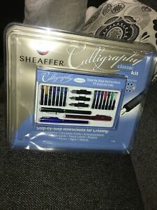 NEW SHEAFFER Classic Calligraphy Kit, 11 Colorful Inks Soft Grip Instructions