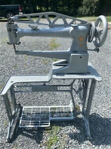 Singer 29K60 long arm leather sewing machine. Restored with new paint,  parts