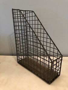 Metal Wood Sturdy Slot Magazine File Holder Desktop Document Organizer
