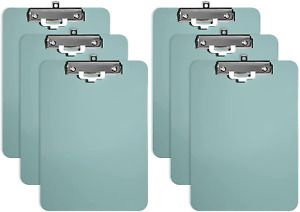 Hongri Plastic Clipboards Set of 6, Green Clipboard Standard A4 Letter Size Clip