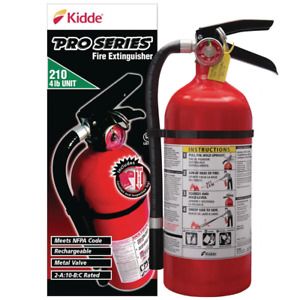 Kidde Pro Series 210 Fire Extinguisher Class A:B:C Pressure Gauge Rechargable