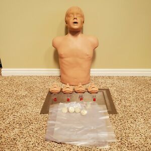 SIMULAIDS BRAD ADULT CPR TRAINING MANIKIN - NICE CONDITION WITH EXTRAS!