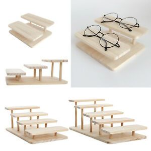 Wood Glasses Stand Glasses Display Rack Jewelry Container Storage Tray