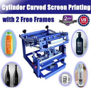 Manual Cylinder Curved Screen Printing Press for Cup / Mug / Bottle with Frames