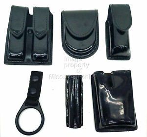 Safariland Gloss Police Duty Belt Gear Handcuff/Mace/Mag Pouch ETC. Glock 19 J