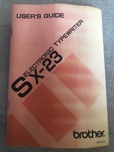 Brother Electronic Typewriter SX-23 Users Guide