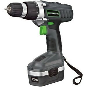 Genesis GCD18BK Cordless 18V Li-Ion Variable Speed &amp; Reversing Drill/Driver Kit