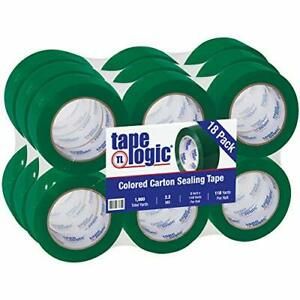 Tape Logic 2 Inch x 110 Yards Green Packing Tape 2.2 Mil Thick Pack of 18 Rol...