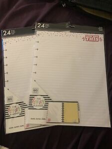Set of 2 pack The Happy Planner Classic Size Big Filler Lined Paper