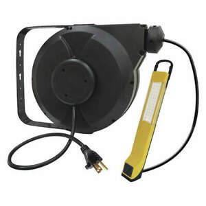LUMAPRO 443P49 Cord Reel w/Lamp,LED,40ft,16AWG,120VAC