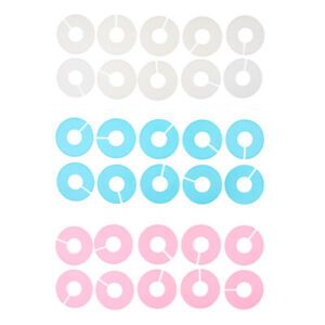 30 Pack Clothing Rack Size Dividers Wardrobe Round Hangers Dividers 3 Color