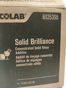 (2)  NEW Ecolab Concentrated Solid Brilliance Rinse Additive New Formula 6125395