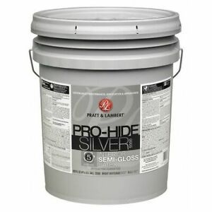 PRATT &amp; LAMBERT 0000Z5580-20 Interior Paint, Semi-gloss, Latex Base, Whitecap