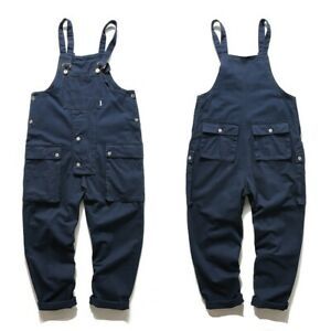 Unisex Overalls Jumpsuit Worker Long Casual Loose Bib Pants Rompers with Pockets